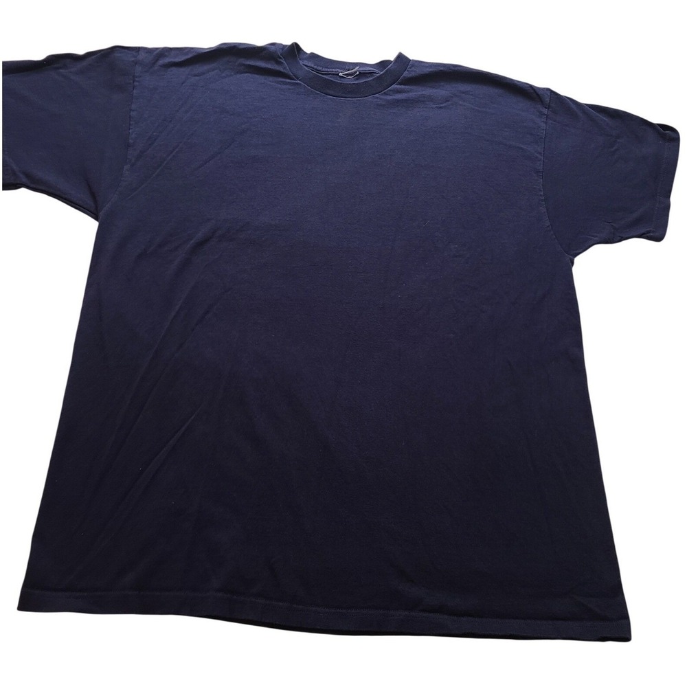 Unbranded Men's Navy Blue Short Sleeve Crewneck T-Shirt Size XL Solid Basic Tee